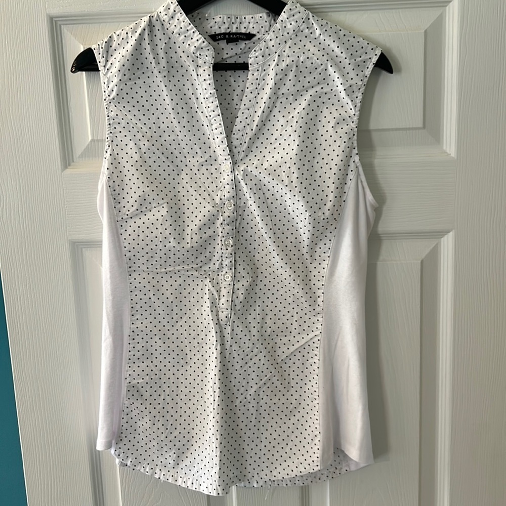 Zac and Rachel sleeveless button down shirt